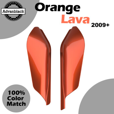 For Harley Touring Mid Frame Air Deflectors Heat Shield Trim Covers ORANGE LAVA-image
