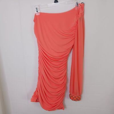 Jodi Kristopher Orange Solid Bodycon Formal Party Knit Dress Womens Size Medium-image