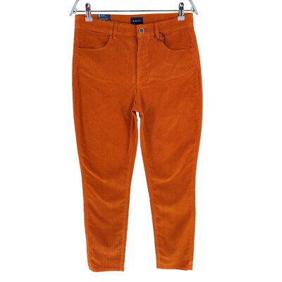GANT Women Dark Orange FARLA Corduroy Slim Fit Cropped Jeans Size W30-image