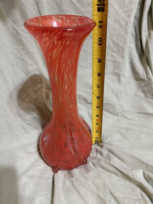 Large California Originals Mid-Century Modern Orange & Red Drip Glaze Vase-image