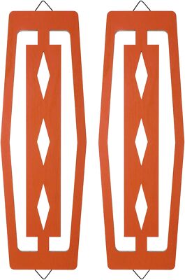 CroBlissful 2 Pcs Mid Century Wall Decor Wood Modern Orange -image
