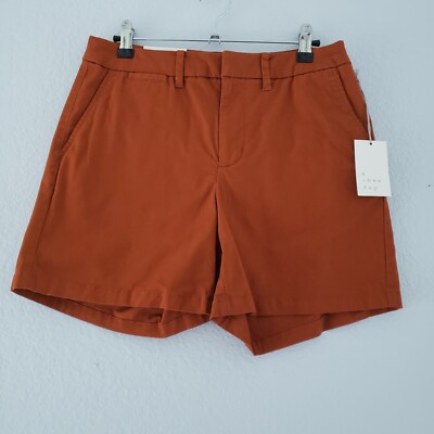 Women's Size 4 A NEW DAY Mid Rise Chino Shorts NWT Rust Orange 5