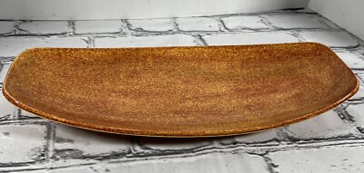 Vintage Orange Holland Mold Ceramic Display Tray Mid Century Modern Lines MCM-image