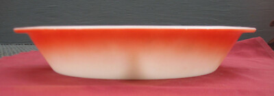 VINTAGE GLASBAKE ORANGE DIVIDED  BAKING DISH J 2352 -image