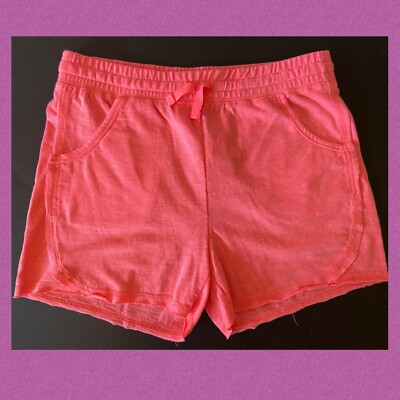 NWT Girls XL(14) OLD NAVY Orange Cotton-Jersey DRAWSTRING waist Pockets SHORTS-image