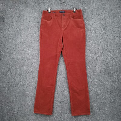 Talbots Pants Women 8P Petite Orange Heritage Corduroy Mid Rise Straight Stretch-image