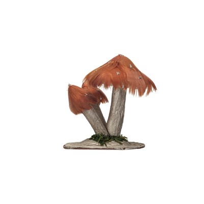 Foam and Feather with Gold Glitter and Faux Moss, Rust-image
