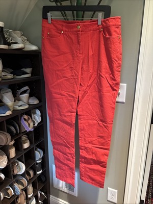 J McLaughlin Womens 12  Red Orange stretch Straight Leg Pants Mid Rise-image