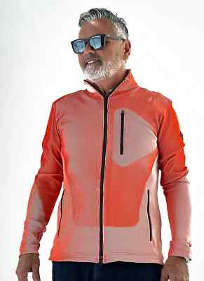 J Lindeberg Men's Ricardo Golf Ski Mid Layer Size Medium Orange NWT NEW-image