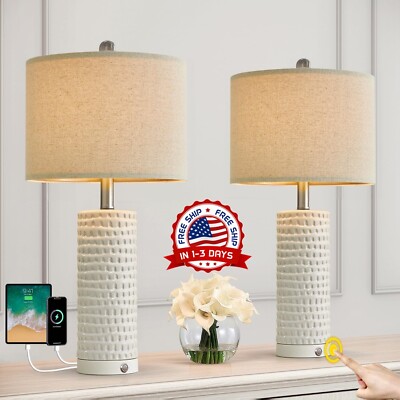 Lamparas De Mesa De Noche Con Lampara Para Escritorio Dormitorio Sala 24'' NUEVO-image