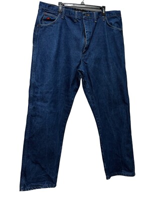 WRANGLER 13 ORIGINAL FLAME RESISTANT WORK JEANS MENS SIZE 42X34-image