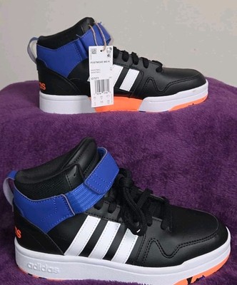 Kid's Adidas Postmove Mid K Sneaker Size 5 ID7071 Black Blue Orange NWT -image