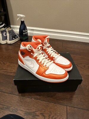 Size 10 - Jordan 1 Mid SE Electro Orange (good condition)-image