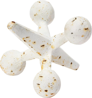 Creative Co-Op Cast Iron Jack Accent, White-image