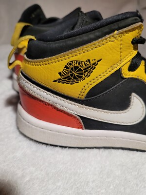 Nike Kids Air Jordan 1 Mid SE BP Shoes BQ6932-087 Black Cool Orange-image