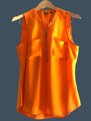 SOHO- WOMENS ORANGE MID FRONT ZIP CLOSURE LIGHT WEIGHT TOP SIZE MEDIUM-image
