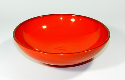 Vintage Orange Pottery Bowl Centerpiece Retro MCM-image