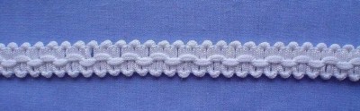 11mm White Gathered Braid (per metre)-image