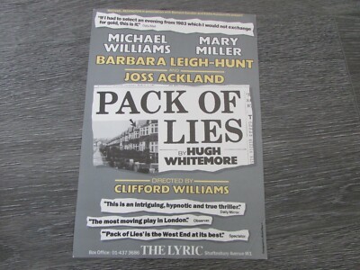 Joss Ackland in Pack of Lies Original the Lyric Theatre London Flyer-image