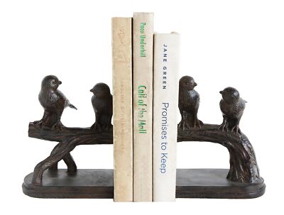 Creative Co-Op Resin Birds on a Branch Shaped Bookends Set of 2 Pieces-image