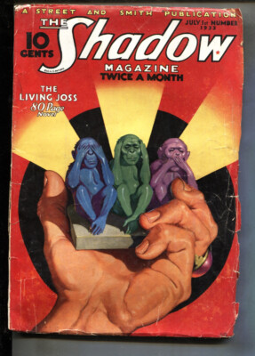 PULP:  SHADOW 1933 July 1-THE LIVING JOSS-STREET AND SMITH-RARE PULP VG-image