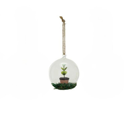 Creative Co-op Plant Sprout Tall Glass Ball Ornament Bauble-image