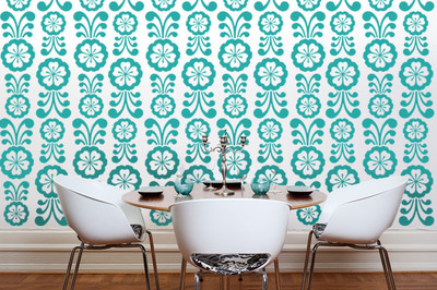 Flower Wall Decal, Flower Wall Decorations, Retro Wall Decor, Mid Century Modern-image
