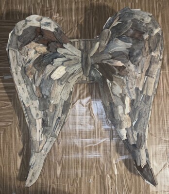 NEW Creative Co-op Aged Driftwood Large Angel Wing Wall Art Folk Art 23