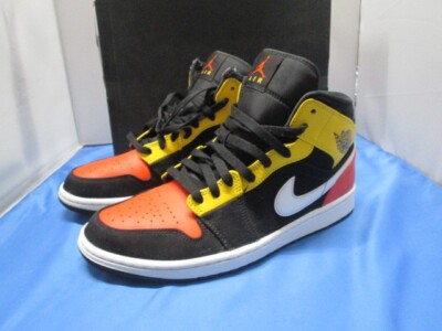 Nike Air Jordan 1 Mid SE Black White Yellow Amarillo Sz 9 852542-087 Shoes A3#23-image