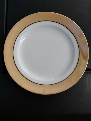 Vintage Saucer With Orange Iridescent Trim Eg-image