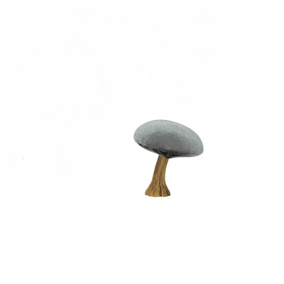 Creative Co-op Grey Velvet Mushroom with Resin Stem Figurine-image