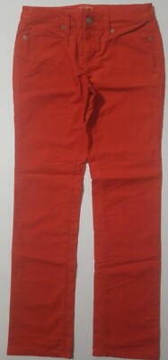 ANN TAYLOR LOFT MODERN STRAIGHT CORDUROY PANTS ORANGE SZ 26/2 (29