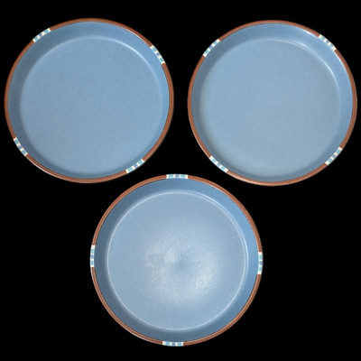 Dansk MESA Sky Blue Set Of 3 DINNER PLATES 10-3/8