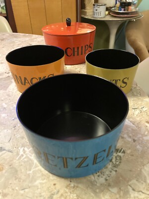 MCM Stackable Snack Caddy Pretzels Nuts Chips Nesting Bowls Japan Orange Red-image