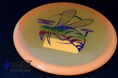 Discraft Ledgestone 2022 Glo Sparkle Buzzz Disc Golf 177G Orange Rainbow NEW-image