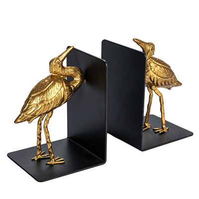 Creative Co-Op Decorative Cast Iron Bird Bookends, Gold, Set of 2-image