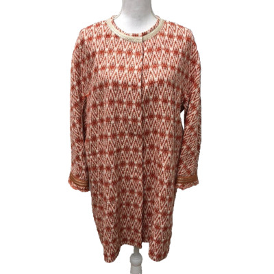 Schneiders Kiana Cotton Tweed Jacket Womens 14 Orange Mid Length Boho Indie -image