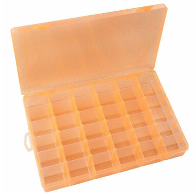 36 Grids Organizer Box Plastic Jewelry Storage Box w/Adjustable Grid Dividers-image