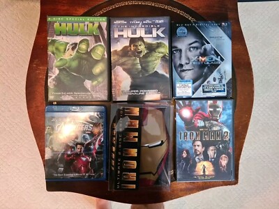 Lot of 6 Marvel DVD + Blueray Avengers, Hulk, Ironman, Xman-image