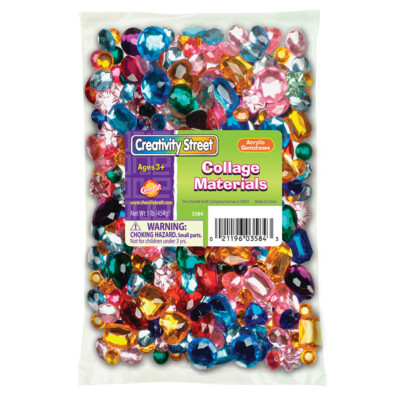 Creativity Street Acrylic Gemstones, Assorted Colors & Sizes, 1 lb.-image