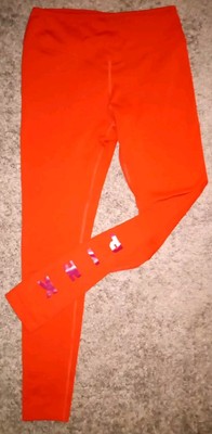 Victoria's Secret PINK Cozy Fleece Lined Leggings Womens Size S Burnt Orange Y2K-image