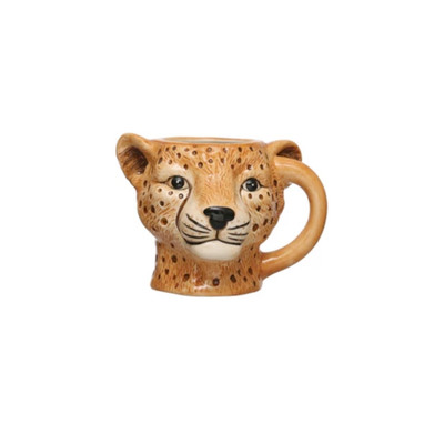 Creative Co-op Leopard Dolomite Animal Mug Novelty Mug-image