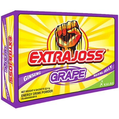 Extra Joss Active Energy Drink Powder (Grape) x 5 Boxes (Total 30 Sachet)-image