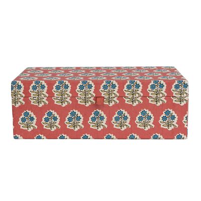 Creative Co-Op Fabric Covered Floral Pattern and Interior Mirror, Multicolor ...-image