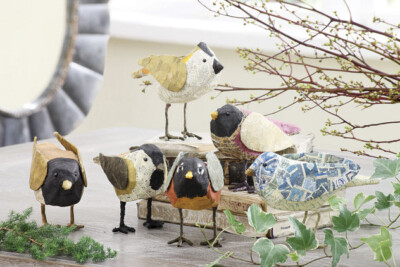 Recycled Paper Mache Birds - Decorative Bird Figures - NEW Creative Co-op $12 ea-image