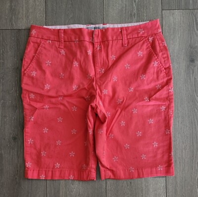 Marc New York Bermuda Shorts Women's 8 Coral Red Orange Starfish Mid Rise 33x10-image