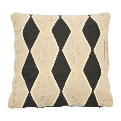 Cotton Pillow with Embroidery, Chambray Back-image