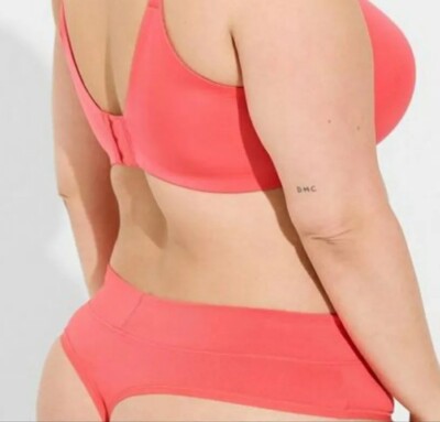 Torrid Bright Orange Active Microfiber Mid-Rise Thong Panty Plus Size 3X, 22/24-image