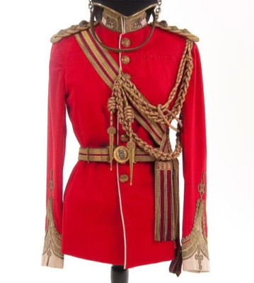 Custom made orange wool tunic, Aiguillette and Sash-image