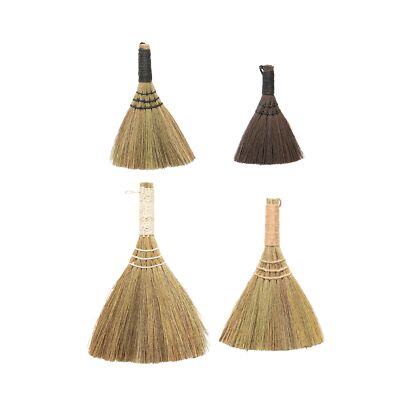 Creative Co-Op Whisk Brooms with Yarn Wrapped Handles, Multi Color Neutrals, ...-image